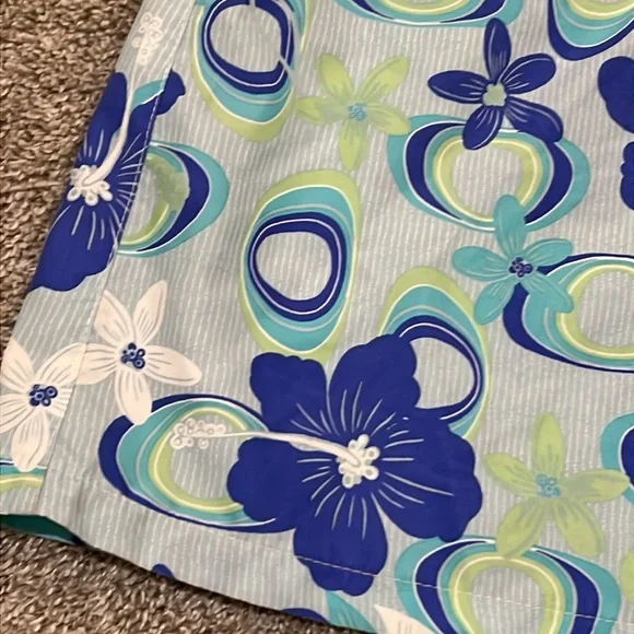 Water Girl by Patagonia Blue Print Hiking Surf ‎ Skirt Size 6 Hibiscus comfort - Picture 6 of 16